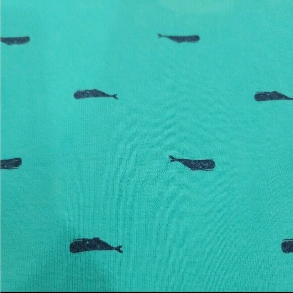 Teal and navy whale pajama set - Picture 3 of 3